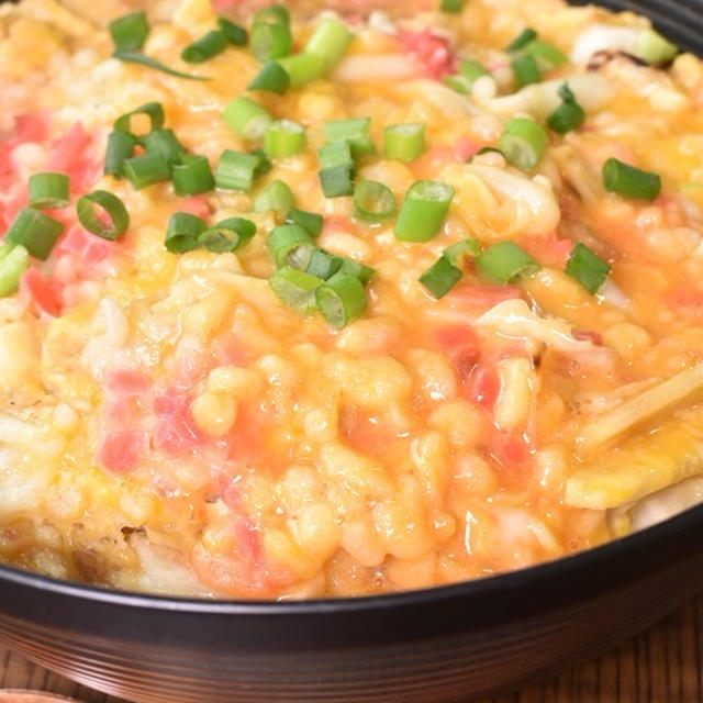 紅ショウガでひと味違う♪キャベツの天玉丼