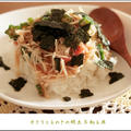 オクラとえのきの明太子和え丼