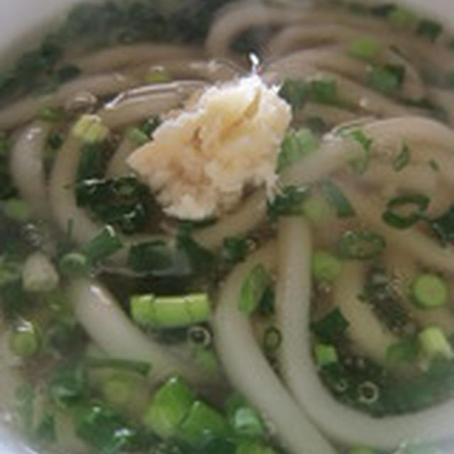「葱と生姜のあんかけうどん」