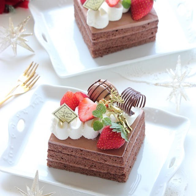 生チョコケーキ de プティクリスマスケーキ☆　