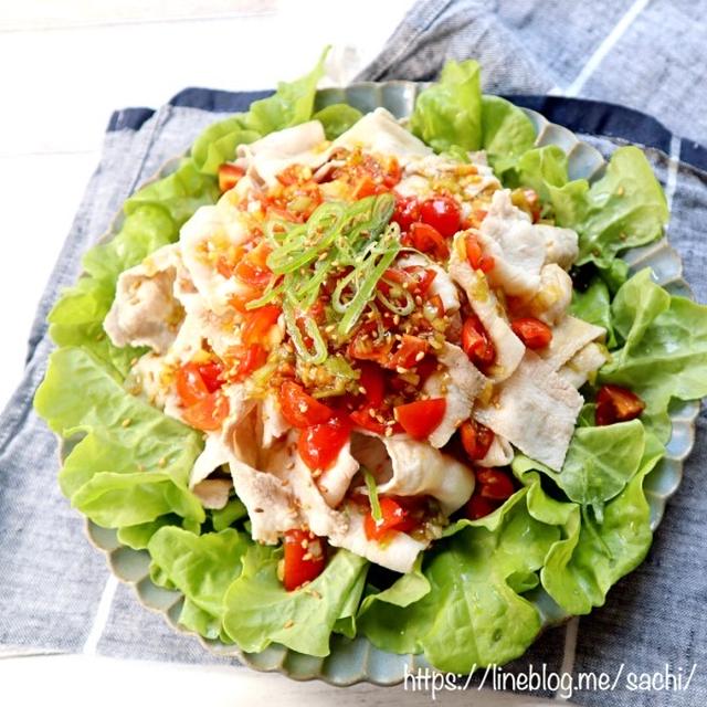 豚しゃぶサラダ＊トマトソース♡【#簡単レシピ#サラダ】