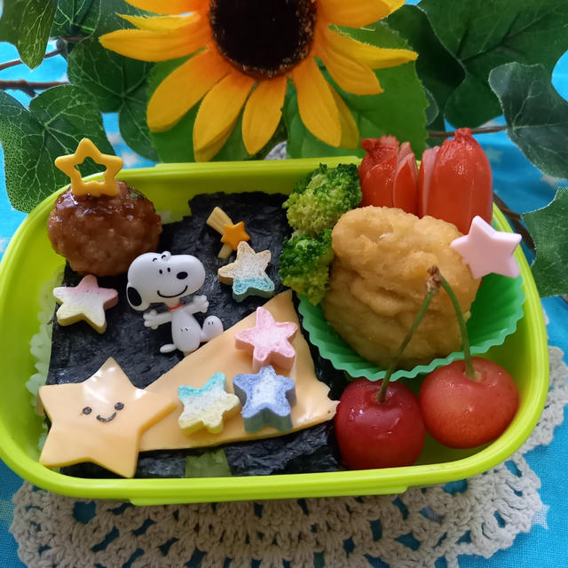 海苔弁で七夕弁当〖デコ弁〗