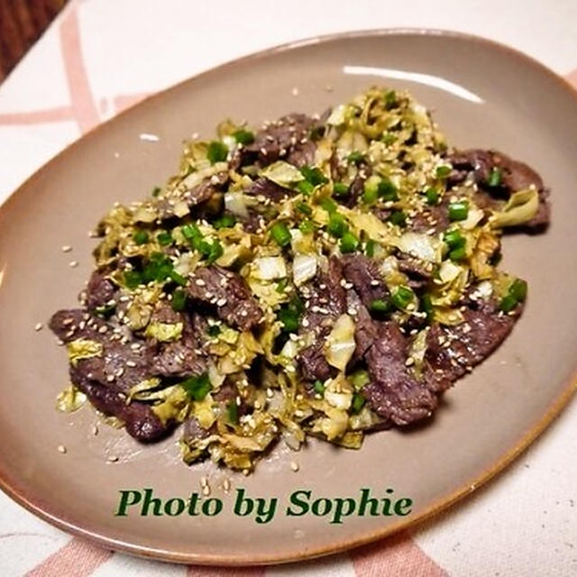 ブラックペッパービーフとキャベツの中華炒めのレシピ