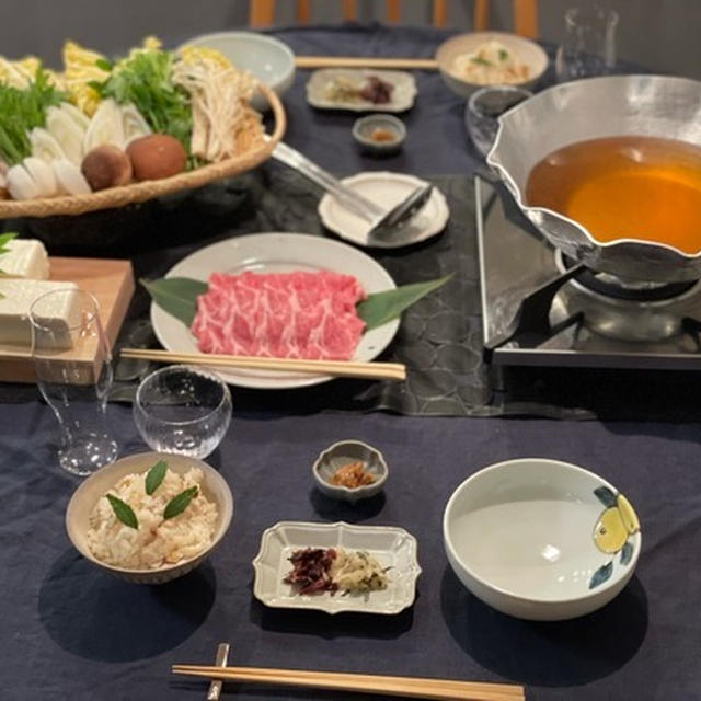 鯛のアラの鯛めしと、鯛のアラ出汁の豚しゃぶの夜ごはん
