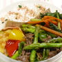牛肉と緑の野菜炒め☆ラタトゥイユ弁当
