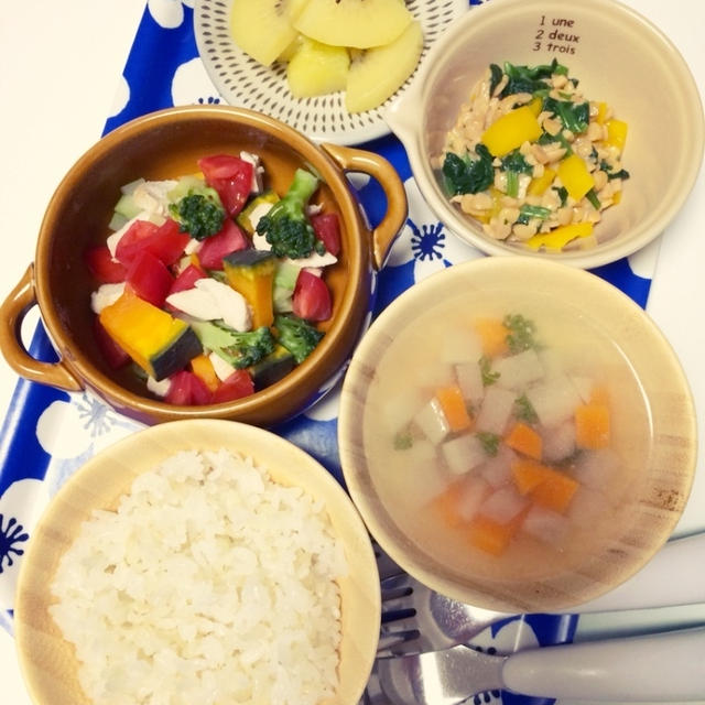 息子の夜ごはん・素材の味