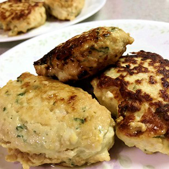 ナゲットを作ろう思いきやチキンハンバーグ風に♪