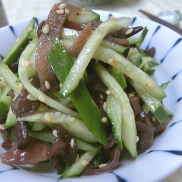 シャキシャキこりこりがやみつき♪　きゅうりとキクラゲのさっぱり中華和え