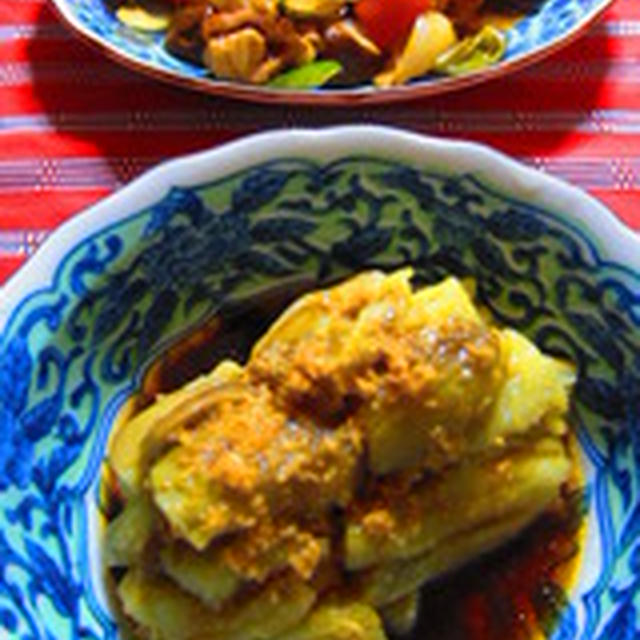 「焼き茄子の生姜醤油和え」