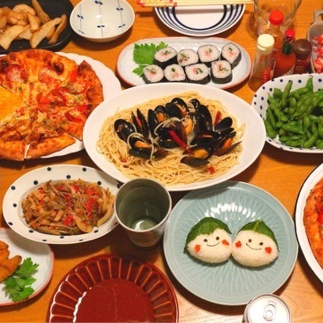 ホームパーティ＊顔むすび 持ち寄り夜ごはん