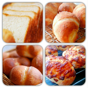 今週のパンたち(山食、塩バター、ふたご、チーズウインナー)