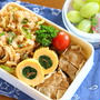 中途半端なご飯が残ったら【そばめし弁当】／彩りにほうれん草入り卵焼き