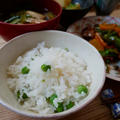 スナップえんどうの豆ごはん、いつかの昼ごはん#本日のおうちごはん