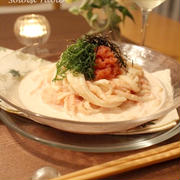 混ぜるだけ！ 5分でできちゃう、冷やし明太子クリームうどん