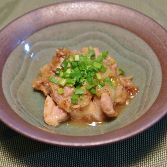 鶏肉とネギのポン酢炒め