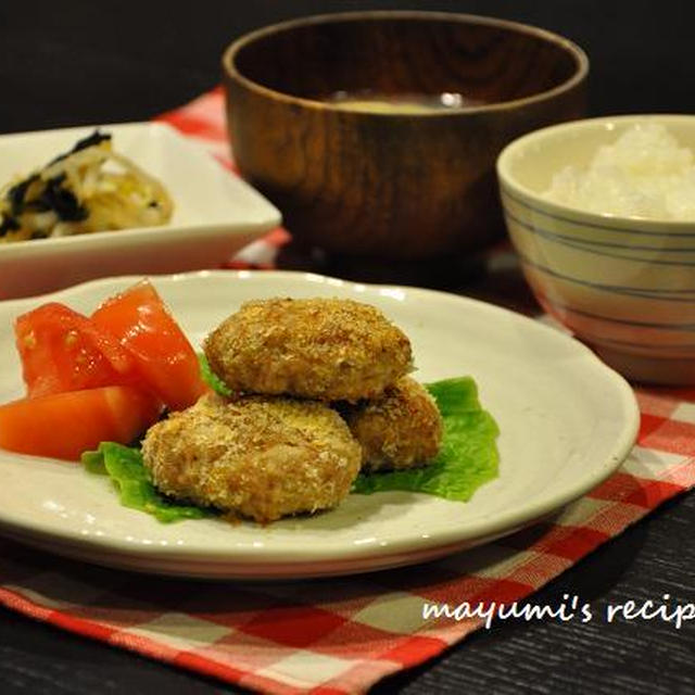 日替わり定食【揚げずに作る！　もやしたっぷりメンチカツ】