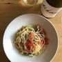 トマトとセロリの冷製スパゲッティ × フランスの白ワイン