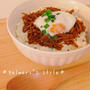 簡単朝ごはん♪豆腐なめたけ丼温玉のせ