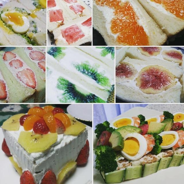 萌断　フルーツサンドの断面