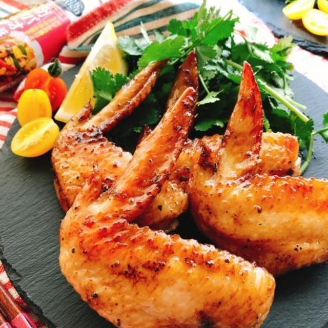 グリルで焼くだけ！「ガパオ味」でテリテリ手羽先