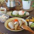 鶏手羽元と海老芋の和風スープ