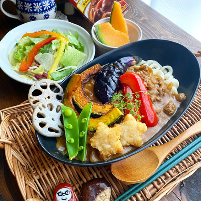 【素揚げ野菜と牛肉カレーうどん】#エスビーカレーアンバサダー