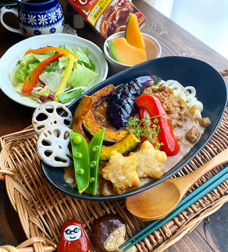 【素揚げ野菜と牛肉カレーうどん】#エスビーカレーアンバサダー