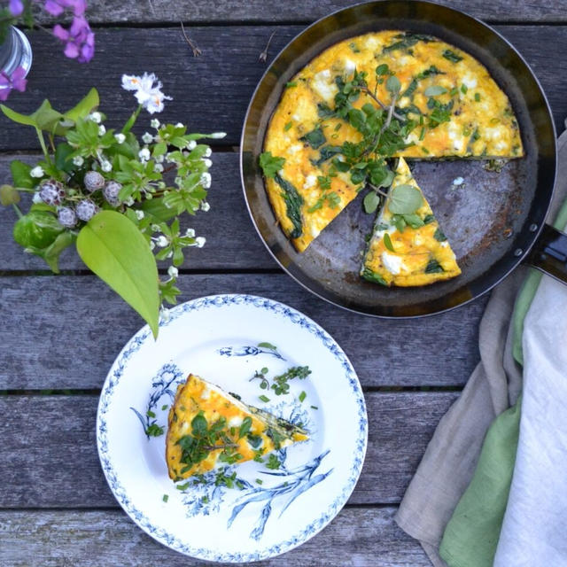 Spinach and Ricotta Frittata リコッタチーズとほうれん草のフリッタータ