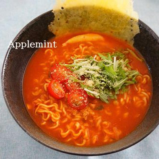 【モニター】辛ラーメンでイタリアン風トマト坦々麺