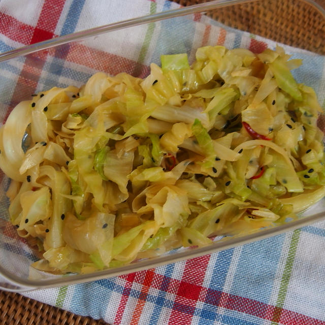 【レシピ】レンジキャベツの中華風和え