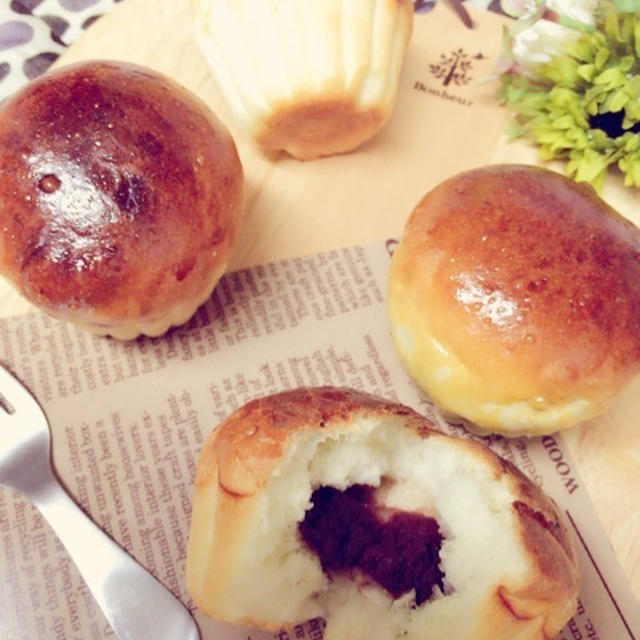 カップであんぱん。と、じぃじのいるマルシェへ。