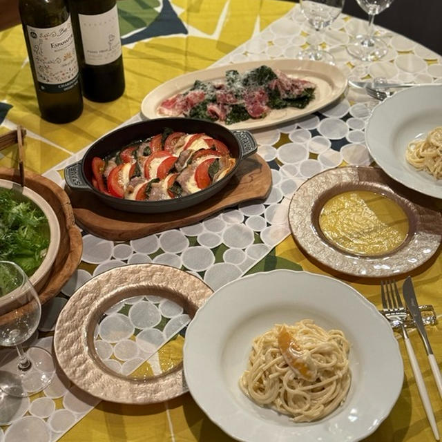 レモンクリームパスタと、豚のカプレーゼ焼き?とかの夜ごはん　楽天スーパーセールがはじまる