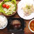 あきたこまち麺カルボナーラ風・ミネストローネ・蓮根ハンバーグ。