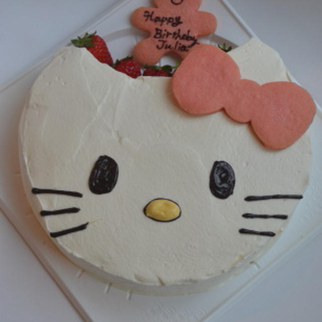 簡単かわいいキャラケーキの作り方 キティちゃんケーキ By 緒方 亜希野さん レシピブログ 料理ブログのレシピ満載