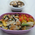 1歳８ケ月のお弁当　ひじきチャーハン　おかず少し残し
