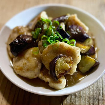 鶏むね肉と茄子の簡単ポン酢がけ