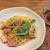 ベーコンとはたけ菜のパスタ
