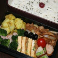 4月26日　　ブロッコリーとベーコン炒めと焼肉弁当（中野オープン）　