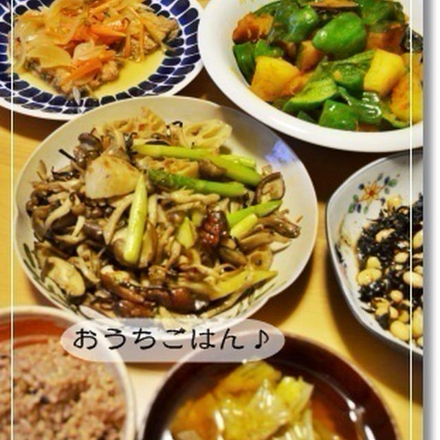 キュウリ炊き合わせと冬瓜のお夕飯