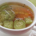 ３６５日野菜レシピNo.２５３「へちまとトマトのスープ」
