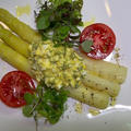 #085 ホワイトアスパラガスのグリビッシュソース『季節の美味しい野菜料理です』