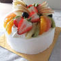フルーツいっぱいのBirthday Cake