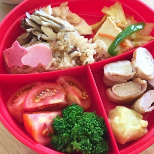 遊びに来た京君のタッパーのランチ♪