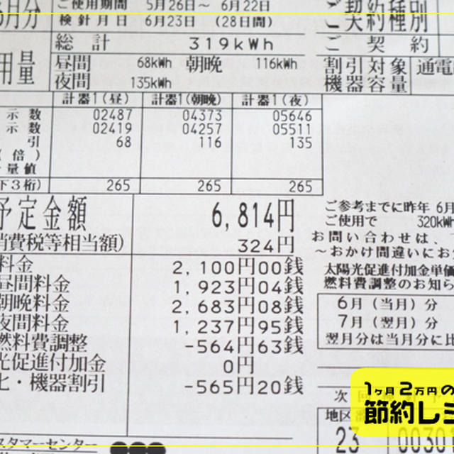 6月の電気代