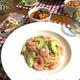 ペロリと完食！海老とたらこの冷製パスタ♪我が家のマリネ液♪