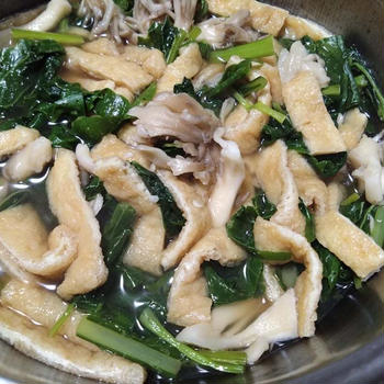 雑草の中から発見！葉物(⌒∇⌒)・・・今日の節約お弁当～♪