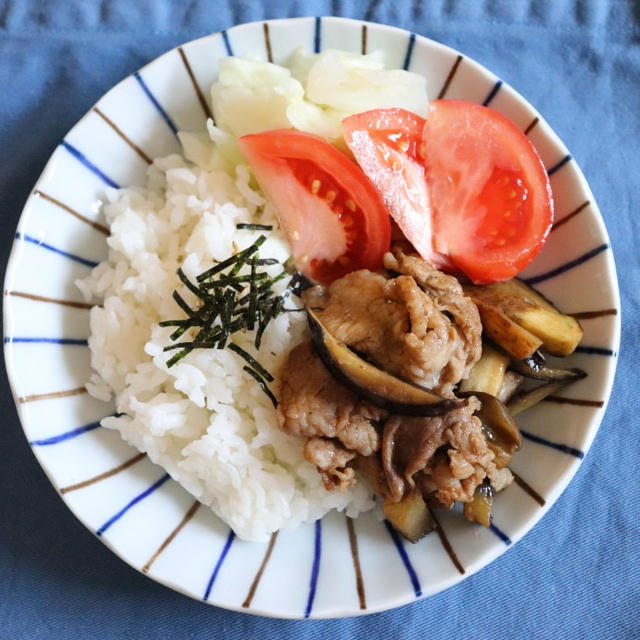 豚コマ使いまわしで3食簡単♪茄子豚丼☆豚コマバーグ弁当☆豚コマと春雨の春巻き
