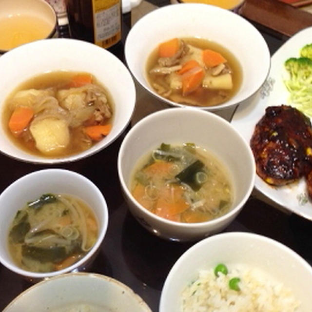 夕飯・ハンバーグ＆肉じゃが