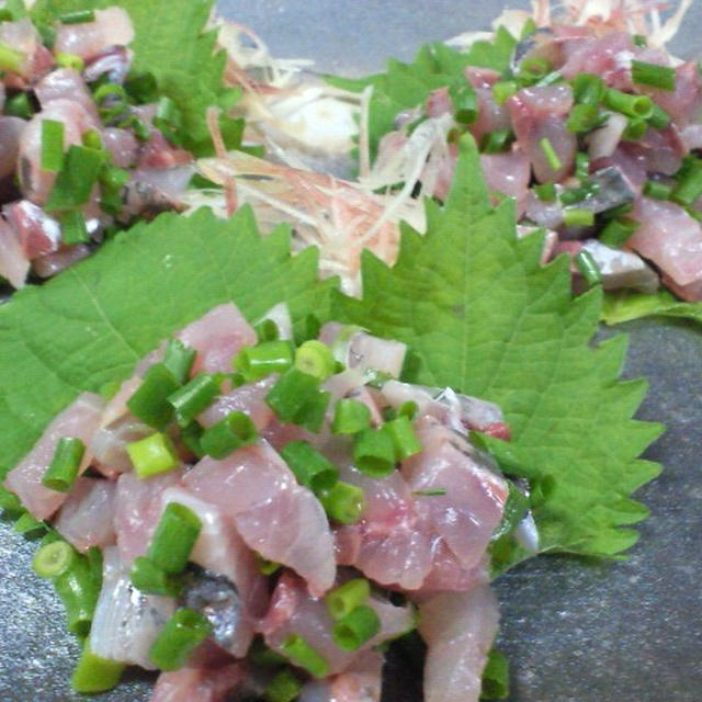 鯵のたたき　〜　三枚おろし失敗して
