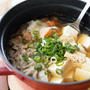 【レシピ】『3分煮るだけ！ひらひら根菜と豚肉と豆腐のごま生姜鍋』